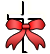 White cross with a red bow.