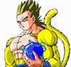 SSj6 Gohan holding a blue ball.