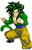 A SSj4 Goku with green hair and fur.