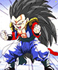 SSj4 Gotenks posing triumphantly.